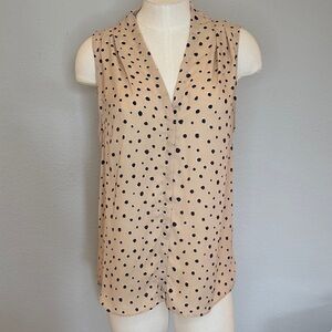 DNA Couture Tan and Black Polka Dot Blouse (D2)